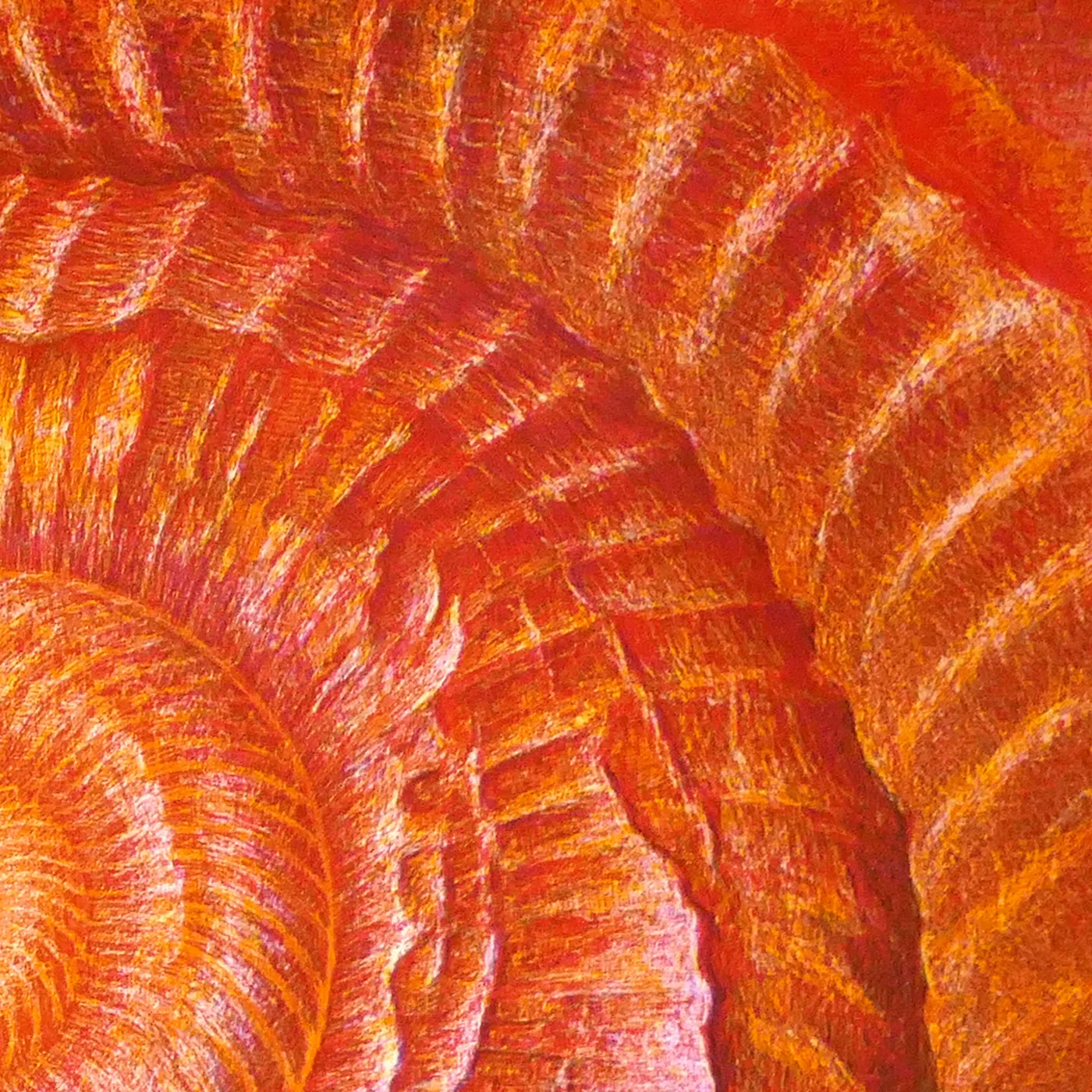 Detail view: the ribbed flame arcs at original size