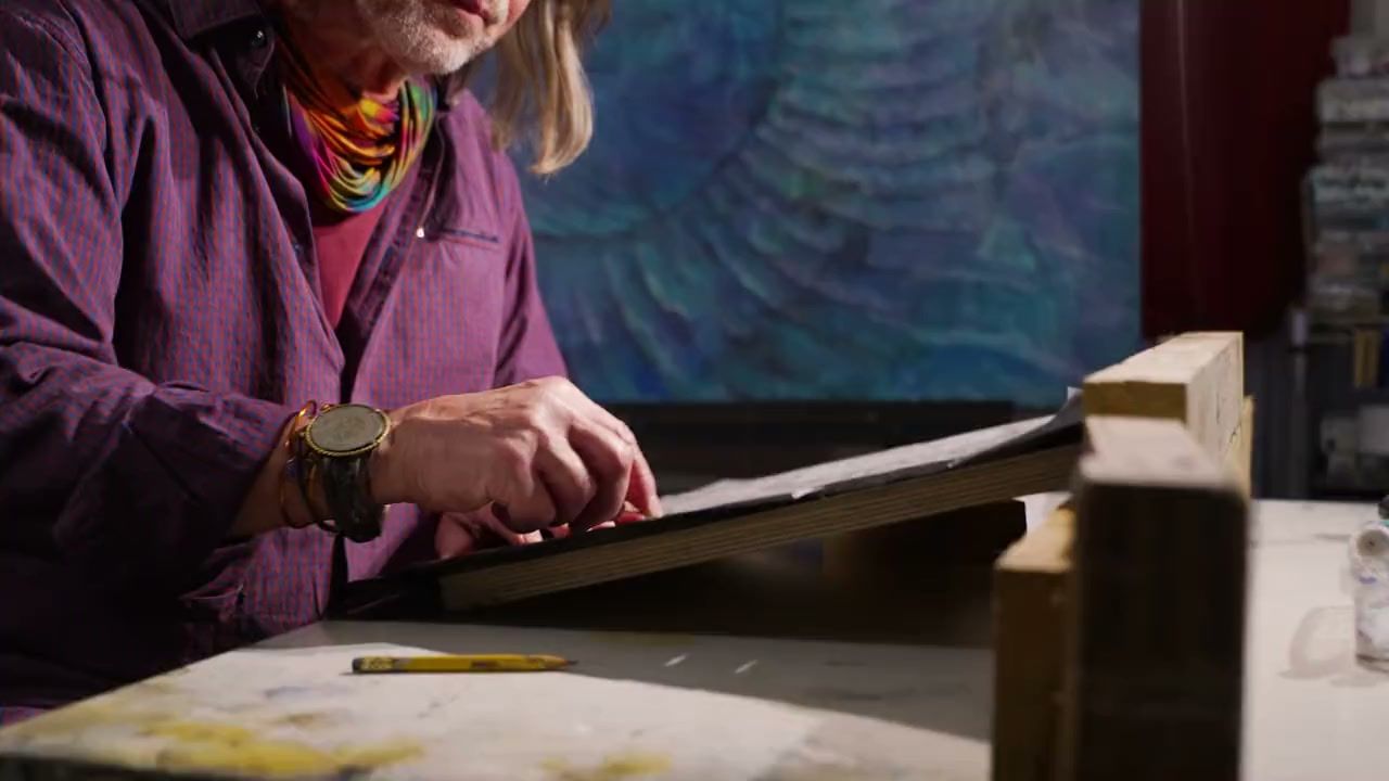 Olaf Hoppe at work in his studio